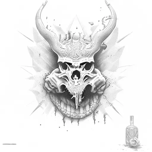 devil suck a lollipop tattoo design idea