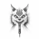 devil suck a lollipop tattoo design idea