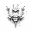 devil suck a lollipop tattoo design idea