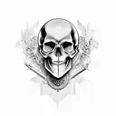 skull devil tattoo design idea