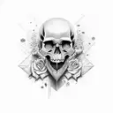 skull devil tattoo design idea