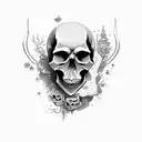 skull devil tattoo design idea