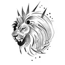 Armored lion tattoo design idea