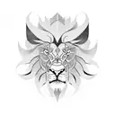 Armored lion tattoo design idea