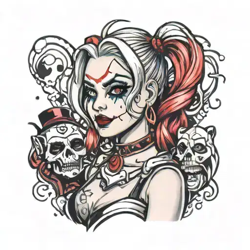 Harley Quinn tat with Caitlynn  tattoo design idea