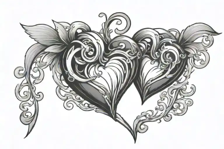 togeter forever heart symbolizing love tattoo design idea