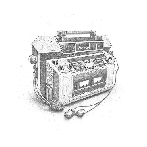 boombox tattoo design idea