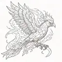 slander phenix bird burning tattoo design idea