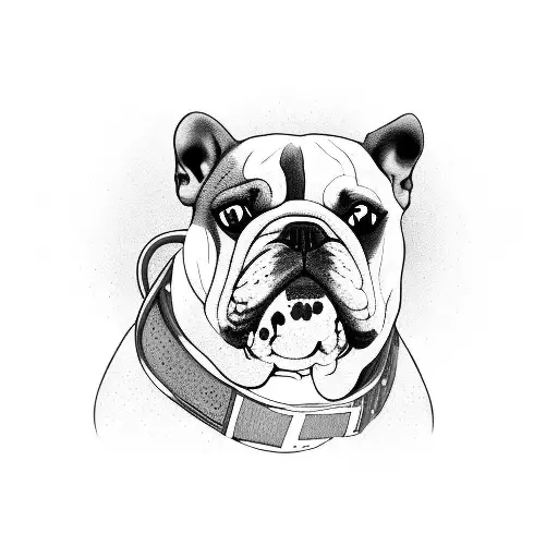 French bull dog with his daddy owner walking through the woods tattoo design idea