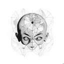 Bald headed atlas  tattoo design idea