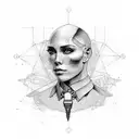 Bald headed atlas  tattoo design idea