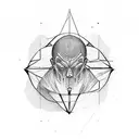 Bald headed atlas  tattoo design idea