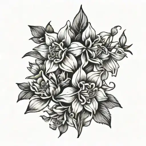 cross tattoo design columbine flowers tattoo design idea