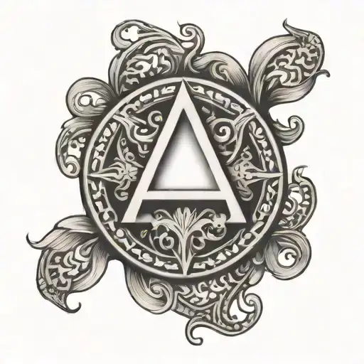 alpha omega symbol tattoo design idea