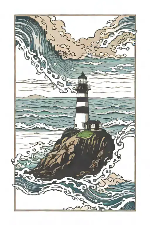 cape cod sea shore tattoo design idea