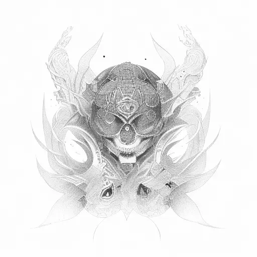 Japanese three face theory tattoo design idea