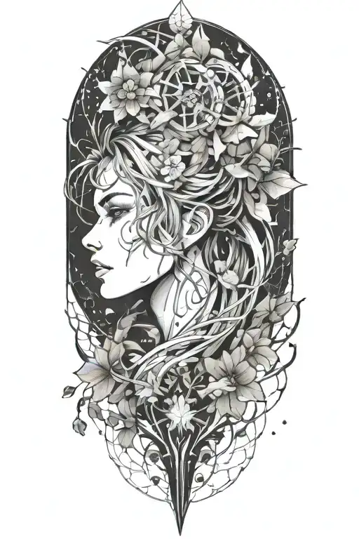 A tattoo combining elements of pain and resilience in an anime style tattoo design idea