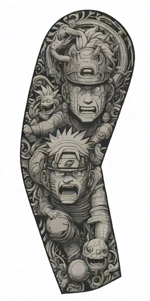 Anime about naruto dragonball one pience tattoo design idea