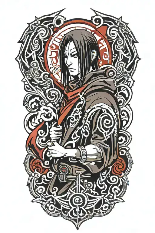 Itachi Uchiha anime tattoo design idea