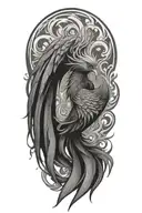 A phoenix emerging from flames, symbolizing resilience and overcoming challenges, with a Japanese twist tattoo design idea
