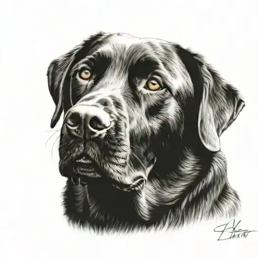 labrador retriever sitting tattoo design idea