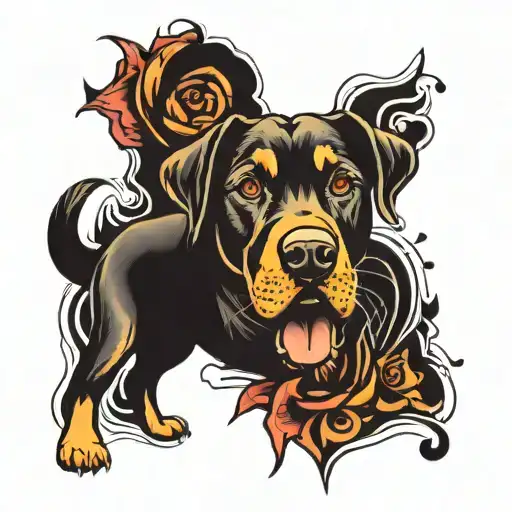 labrador retriever tattoo design idea