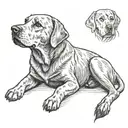 labrador retriever sitting tattoo design idea