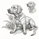 labrador retriever sitting tattoo design idea