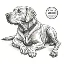 labrador retriever sitting tattoo design idea