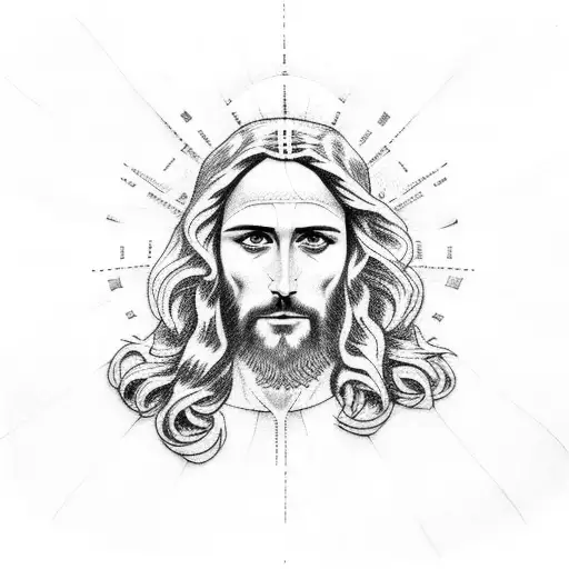 Dotwork Jesus With Louis Vuitton Tattoo Idea - BlackInk AI