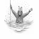 peter walking on water tattoo design idea