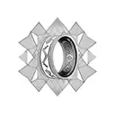 masculine men's wedding ring tattoo design idea