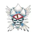 skeleton on the beach tattoo design idea