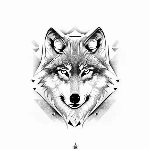 Wolf and mon tattoo design idea