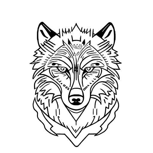 Wolf and mon tattoo design idea