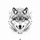 Wolf and mon tattoo design idea