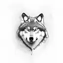 Wolf and mon tattoo design idea