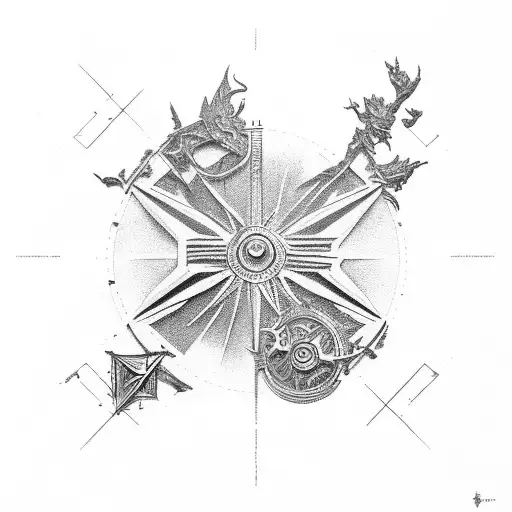 compass treesa tattoo design idea