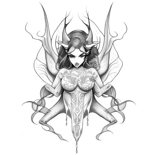 succubus tattoo design idea