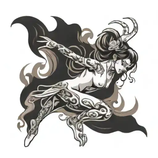 nude dancer tattoo design idea