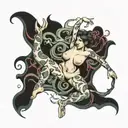 nude dancer tattoo design idea