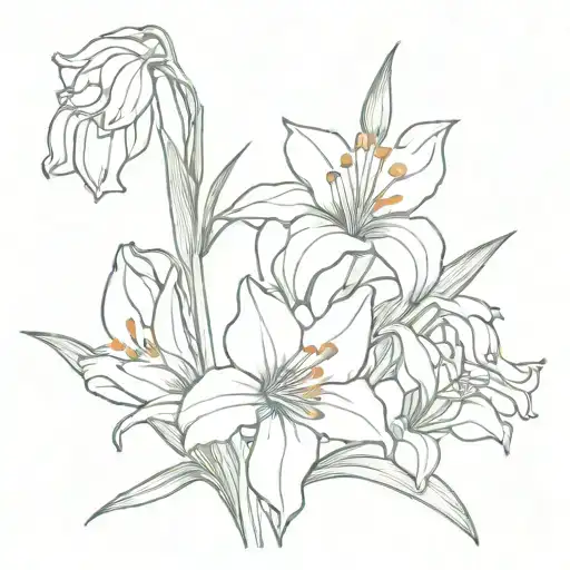 lilly of the valley crystanthemum gladiolus narcissus flowers tattoo design idea
