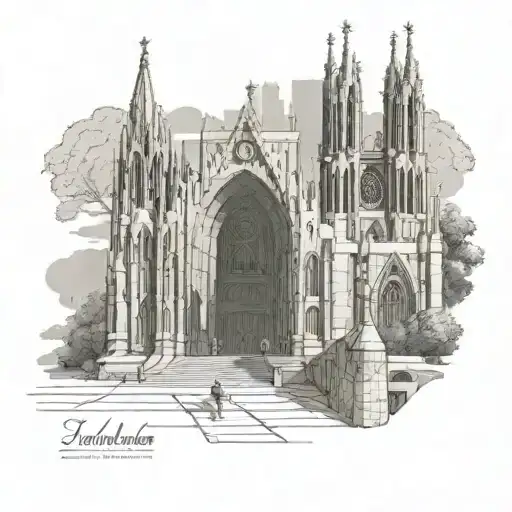 Sample gates at Indiana University. The sagrada familia in Barcelona. And the New jersey shore all as a skyline tattoo design idea
