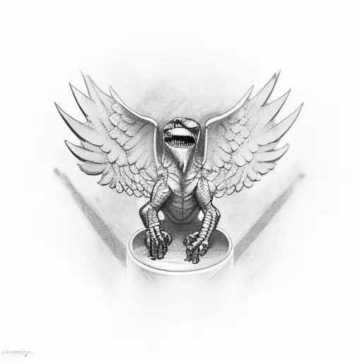 raptor on top of CN tower tattoo design idea