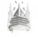 raptor on top of CN tower tattoo design idea