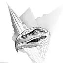raptor on top of CN tower tattoo design idea