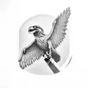 raptor on top of CN tower tattoo design idea