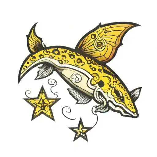 old school realistic good luck bad luck tattoo design idea