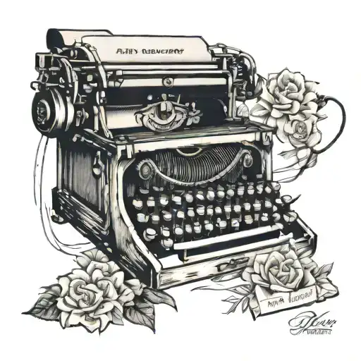 Typewriter tattoo design idea