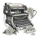 Typewriter tattoo design idea
